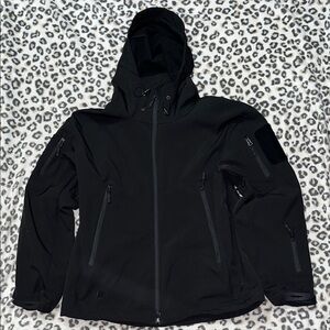 Men's Black Performance Hooded Jacket